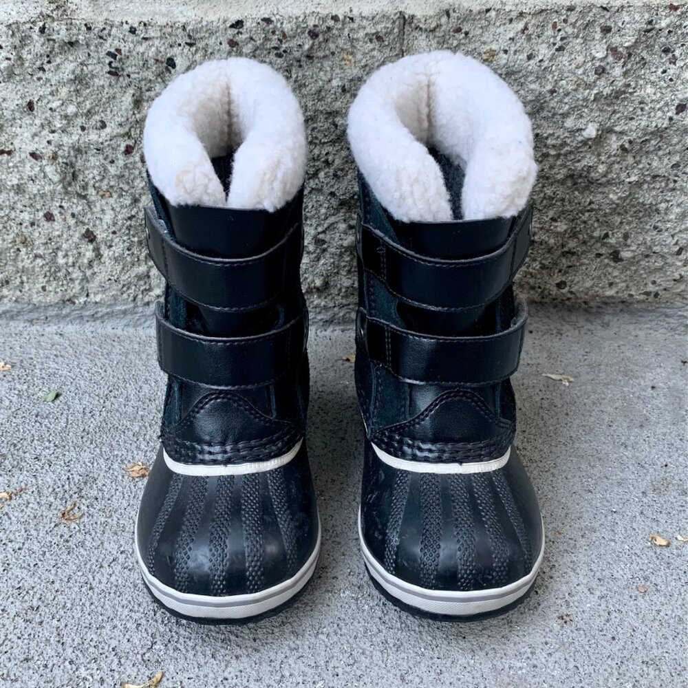 SOREL 1964 Pac Snow Boots Kids 10 27 Faux Fur Black Waterproof Winter Boot Suede - Picture 3 of 14